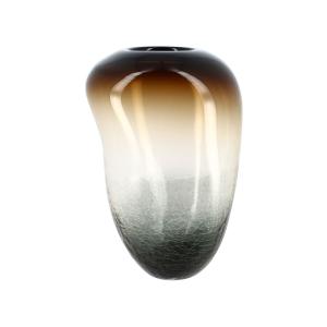 Vase marron et noir en verre soufflé h27cm
