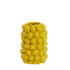 Vase matière synthétique jaune 23.5x23.5x33cm