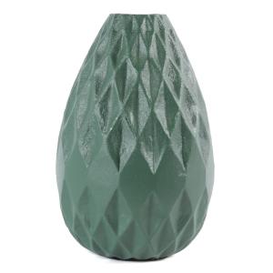Vase moderne design graphique métal émaillé vert d'eau h 21…
