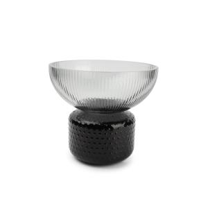 Vase noir en verre 22xh19cm