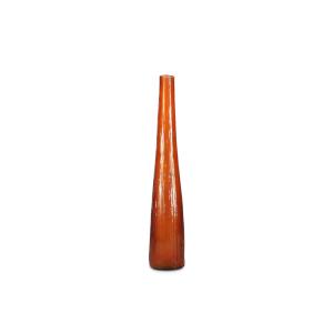 Vase orange en verre 9xh50cm