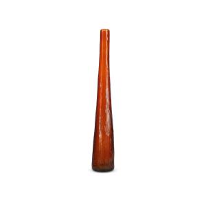 Vase orange en verre 9xh59cm
