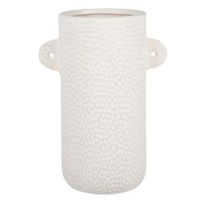 Vase oreilles en ciment écru H24