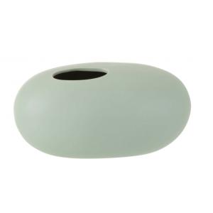 Vase ovale en céramique vert pastel 25x15x13cm