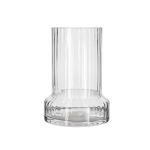 Vase rainuré en verre transparent