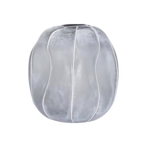 Vase rond en verre gris perle