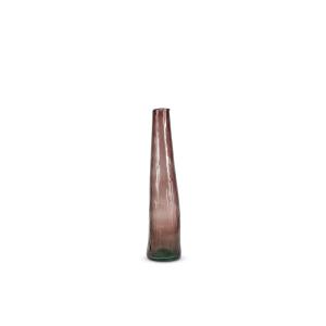 Vase rouge en verre 9xh40cm