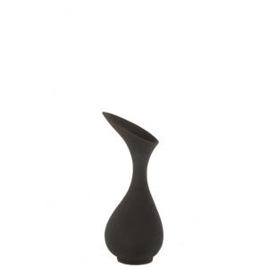 Vase rugueux alu noir H45cm