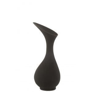 Vase rugueux alu noir H60cm