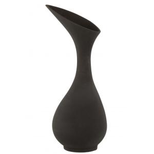 Vase rugueux alu noir H77cm