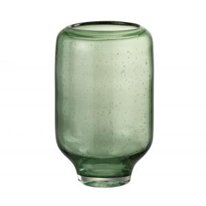 Vase sur pied en verre vert 18x18x27 cm