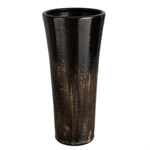 Vase tâches céramique noir/or H39cm