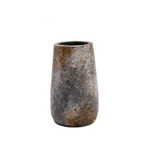 Vase Terre cuite Antique et Gris 14x14x22cm