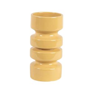 Vase totem en grès ocre H24