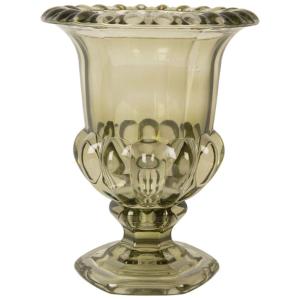 Vase vasque en verre vert 18x18x22cm