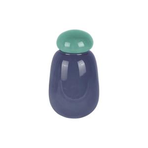 Vase verre bleu foncé 12.5x12.5x22cm