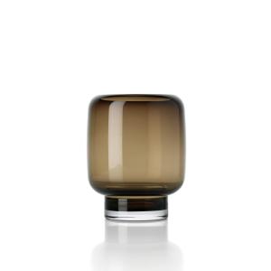 Vase verre marron 15,5x15,5x19,5cm