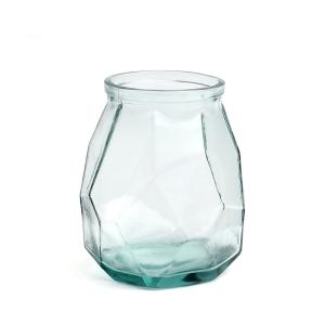 Vase Verre recyclé Bleu 17x17x19cm