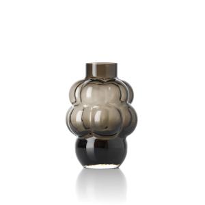Vase verre recyclé foncé et gris 16x16x21,7cm