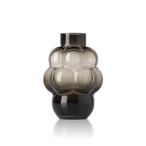 Vase Verre recyclé Foncé et Gris 18x18x25cm