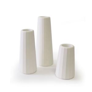 Vases soliflores béton blanc (trio)