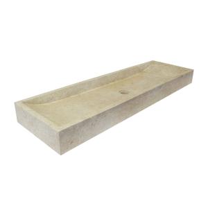 Vasque à poser en marbre crème 120 × 35
