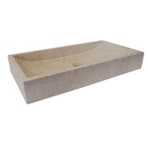 Vasque à poser en marbre crème 70 × 35
