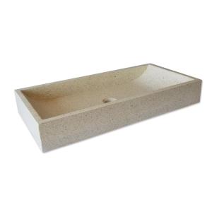 Vasque à poser en Terrazzo crème 70 × 35