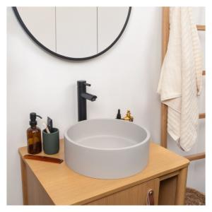 Vasque à poser ronde en béton gris 36cm