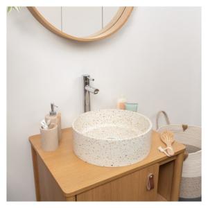 Vasque à poser ronde en terrazzo 36cm