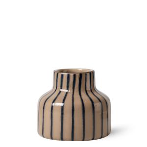 Vasse décoratif en verre marron rougeâtre lignes bleues D18…