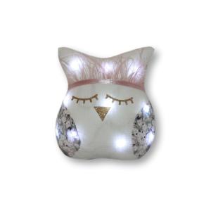 Veilleuse chouette enfant blanc plumes
