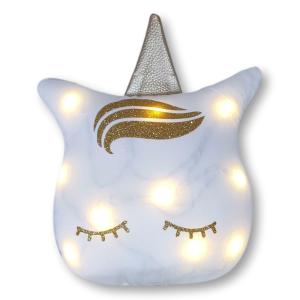Veilleuse enfant licorne dorée