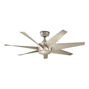 Ventilateur de pladond 137cm, IP44, Argenté satiné