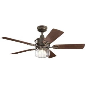 Ventilateur de pladond eclairant 132cm, IP23, vieux bronze