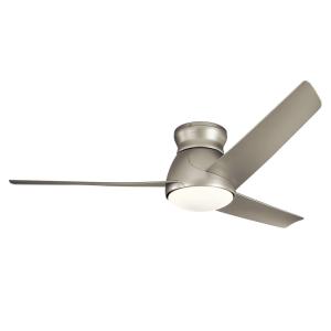 Ventilateur de plafond LED, 152cm, IP44, nickel brossé