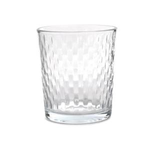 Verre 40cl avec motif rectangulaire transparent.  - Set/4