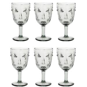 Verre à pied visage en verre teinté gris