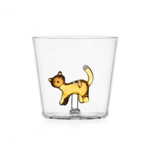 Verre chat ambre Transparent