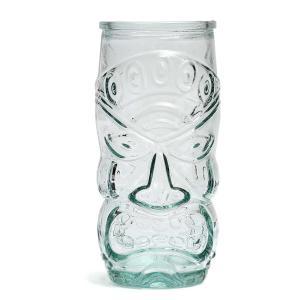 Verre en forme tiki en verre recyclé