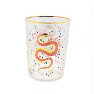 Verre serpent Multicolor , Détails Bords Dorés