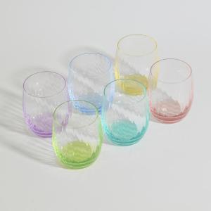 Verres en verre transparent et multicolore (x6)