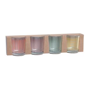 Verres motifs graphiques multicolores (x4)
