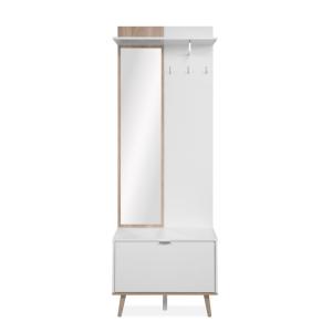 Vestiaire avec miroir et abattant 200 cm décor chêne et bla…