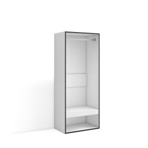 Vestiaire effet bois blanc 60x35x145cm