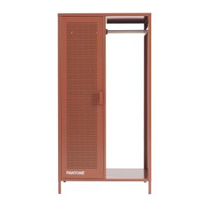 Vestiaire métal terracotta avec penderie h145cm