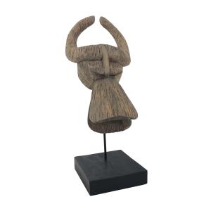 Viking sculpté en bois marron