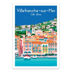 VILLEFRANCHE SUR MER - RAPHAEL DELERUE - Affiche d'art 50 x…