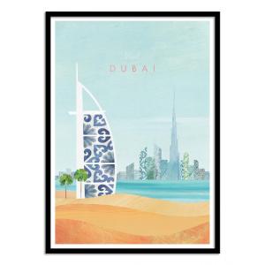 VISIT DUBAI - Affiche d'art avec Cadre bois noir - 30 x 40…