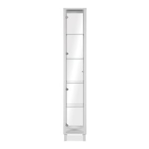 Vitrine 1 Porte et 4 Étagères en Verre H189 cm - Blanc